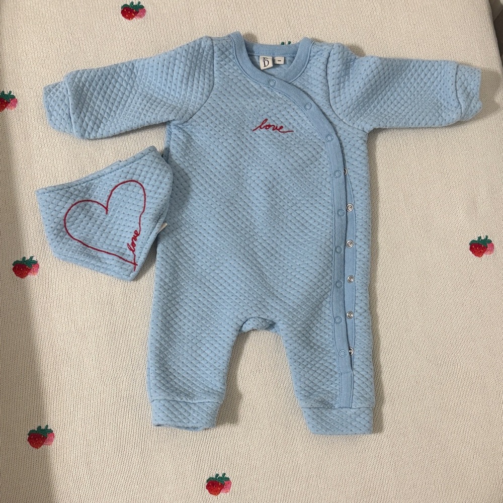 🎉5 for 🎉$20 (Baby)
Blue Quilted Kids One Piece with Heart Design